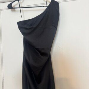 Black One-Shoulder Satin Mini – Nasty Gal – Size US 4 (New with Tags)